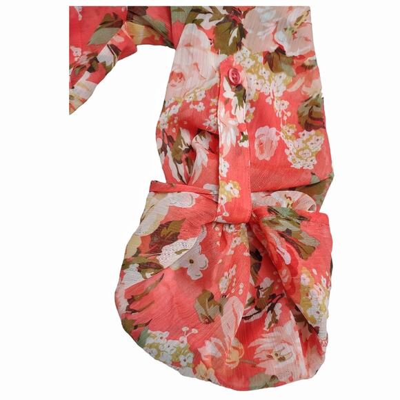 KUT FROM THE KLOTH Coral Floral Blouse Top Plus Size 2X Summertime Loose Comfy - Picture 7 of 13